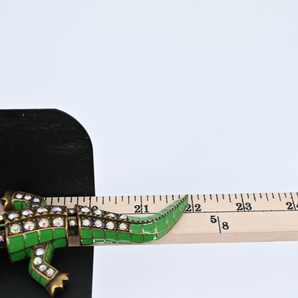 Betsey Johnson Moving Alligator AB Rhinestone Pearl Collar Necklace Whimsigoth - Picture 15 of 16